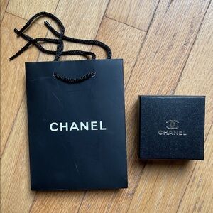 CHANEL Black Gift Bag and Box Duo